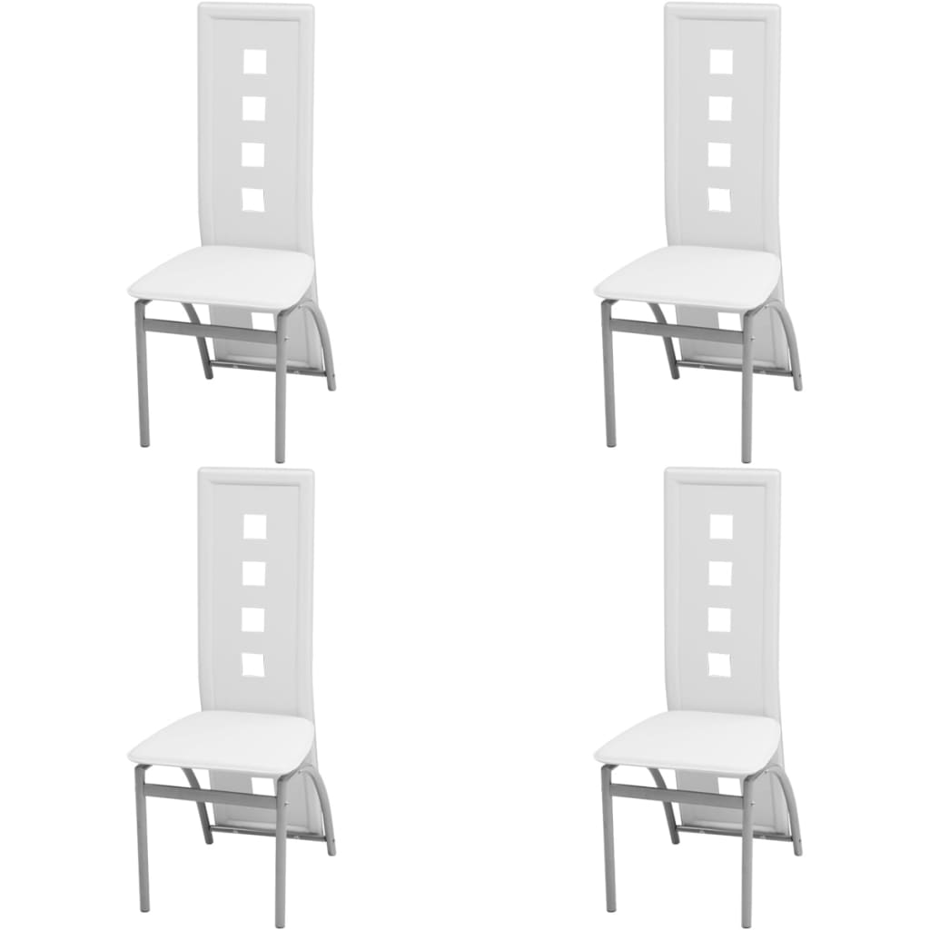 Sedie da Pranzo 4 pz Bianche in Similpelle cod mxl 31526