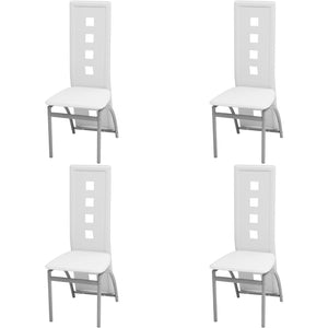 Sedie da Pranzo 4 pz Bianche in Similpelle cod mxl 31526