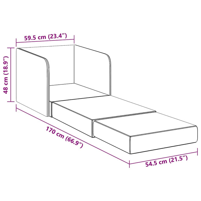 Poltrona Letto Convertibile Grigio Chiaro in Tessuto 243648