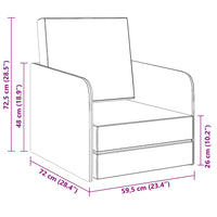 Poltrona Letto Convertibile Grigio Scuro in Tessuto 243649