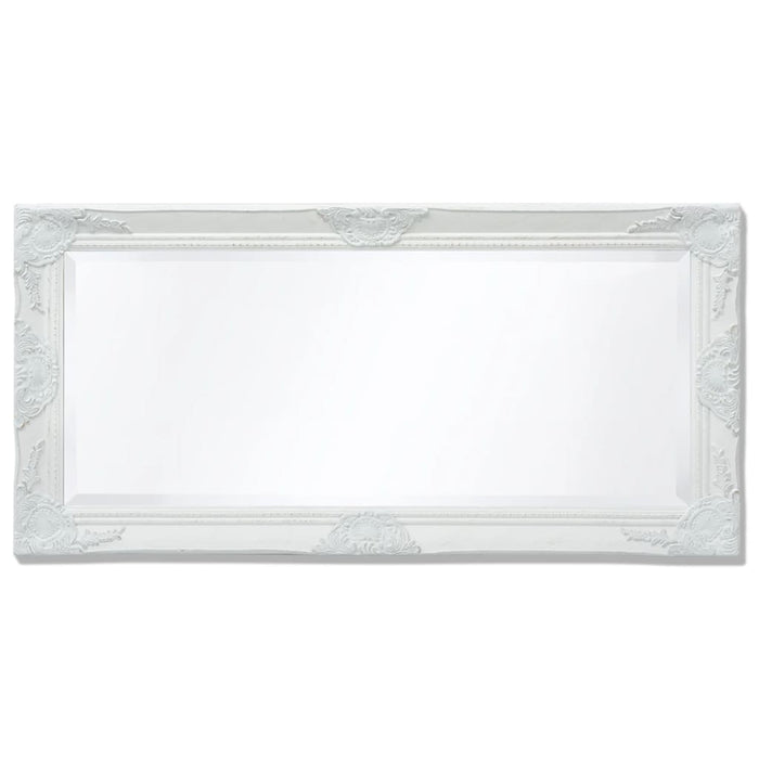 Specchio da Parete Stile Barocco 100x50 cm Bianco
