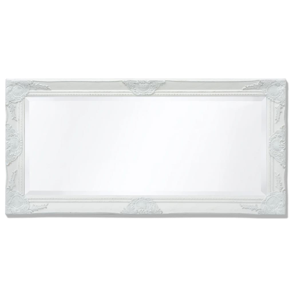 Specchio da Parete-Specchio a muro Stile Barocco 100x50 cm Bianco