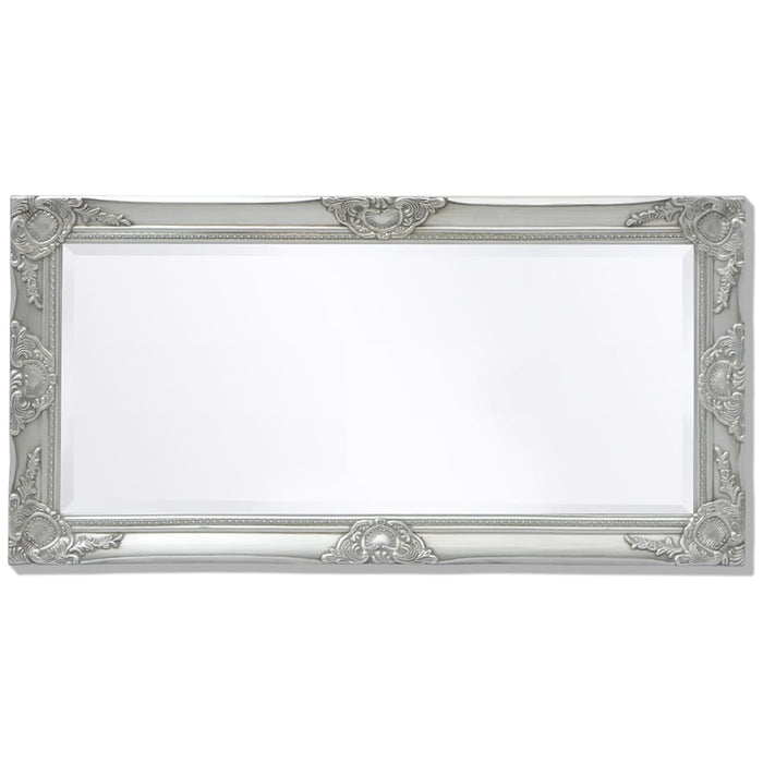 Specchio da Parete Stile Barocco 100x50 cm Argento 243681