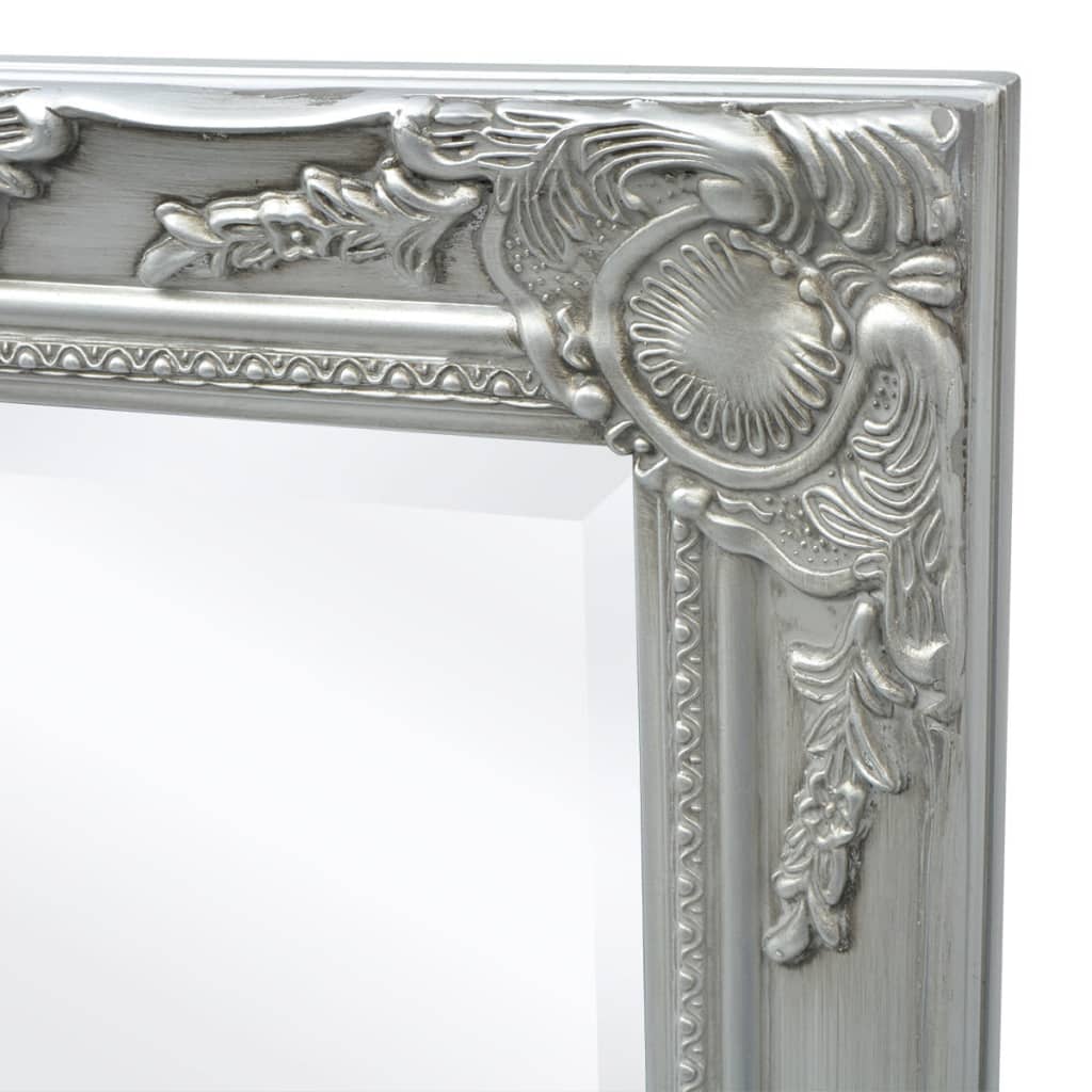 Specchio da Parete Stile Barocco-Specchio a Muro-Specchio Decorativo 100x50 cm Argento