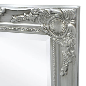 Specchio da Parete Stile Barocco-Specchio a Muro-Specchio Decorativo 100x50 cm Argento
