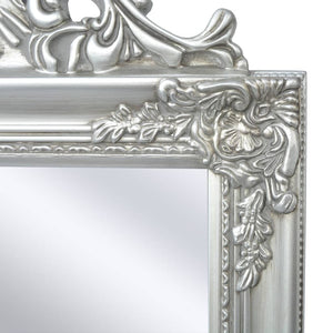 Specchio-Specchio decorativo Autoportante Stile Barocco 160x40 cm Argento