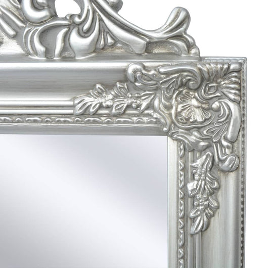 Specchio-Specchio decorativo Autoportante Stile Barocco 160x40 cm Argento