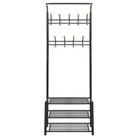 Appendiabiti con Deposito per Scarpe 68x32x182,5 cm Nero 243726