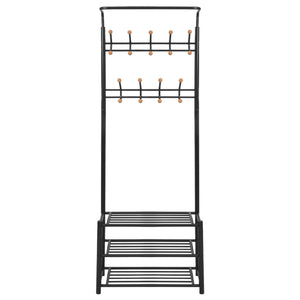 Appendiabiti con Deposito per Scarpe 68x32x182,5 cm Nero 243726