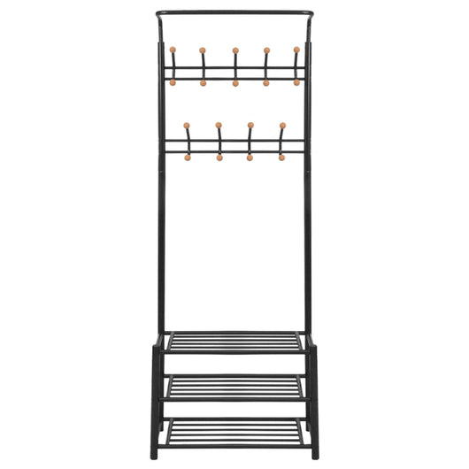 Appendiabiti con Deposito per Scarpe 68x32x182,5 cm Nero 243726
