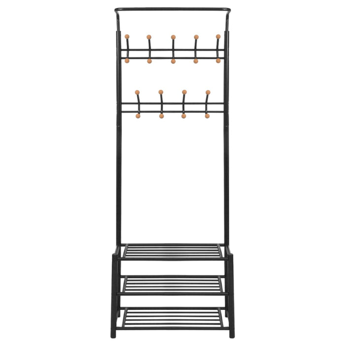 Appendiabiti con Deposito per Scarpe 68x32x182,5 cm Nero 243726