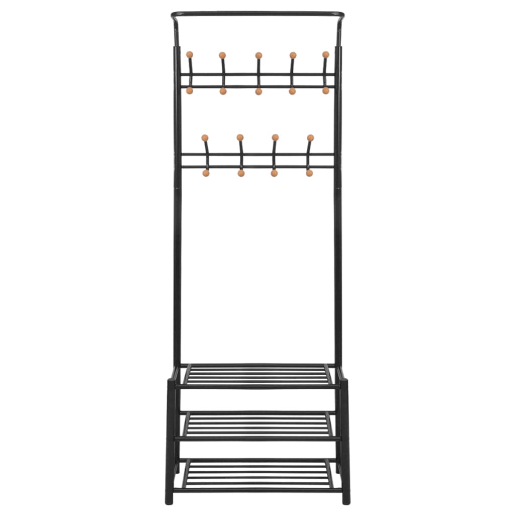 Appendiabiti con Deposito per Scarpe 68x32x182,5 cm Nerocod mxl 127113