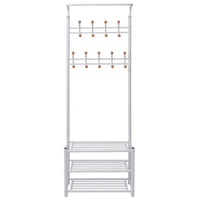 Appendiabiti con Poggiascarpe 68x32x182,5 cm Bianco 243727