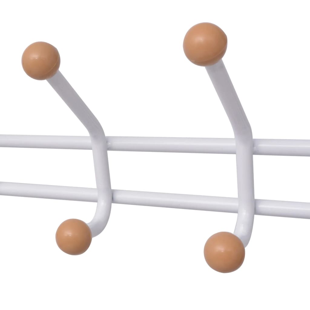 Appendiabiti con Poggiascarpe 68x32x182,5 cm Bianco 243727