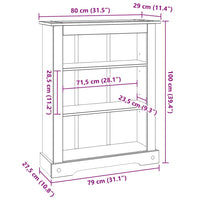 Libreria a 3 Ripiani Pino Messicano Corona Range 80x29x100 cm 243745