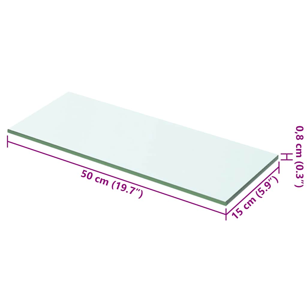 Mensola in Vetro Trasparente 50x15 cm 243818