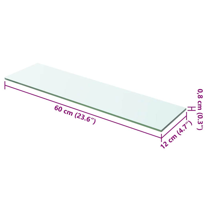 Mensola in Vetro Trasparente 60x12 cm 243822