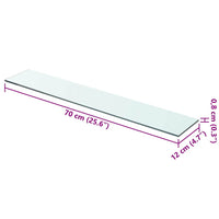 Mensola in Vetro Trasparente 70x12 cm 243827