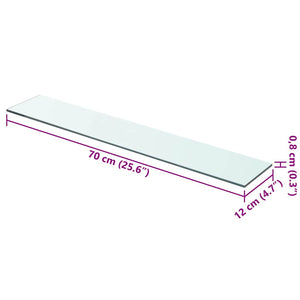 Mensola in Vetro Trasparente 70x12 cm 243827