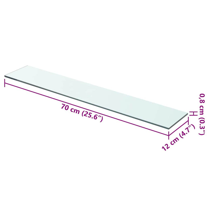 Mensola in Vetro Trasparente 70x12 cm 243827