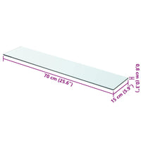 Mensola in Vetro Trasparente 70x15 cm 243828
