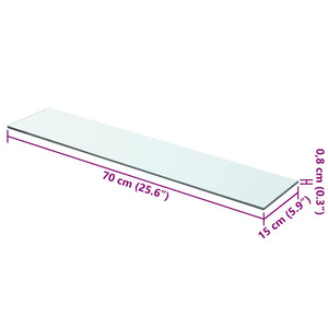 Mensola in Vetro Trasparente 70x15 cm 243828
