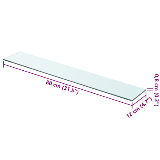 Mensola in Vetro Trasparente 80x12 cm 243832