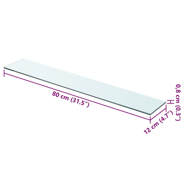 Mensola in Vetro Trasparente 80x12 cm 243832