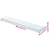 Mensola in Vetro Trasparente 80x15 cm 243833