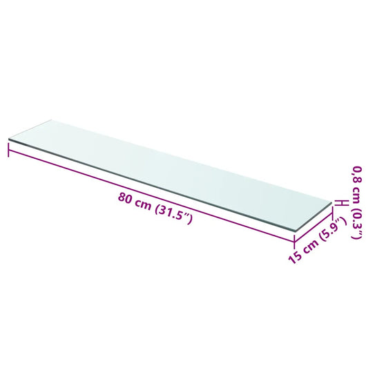 Mensola in Vetro Trasparente 80x15 cm 243833
