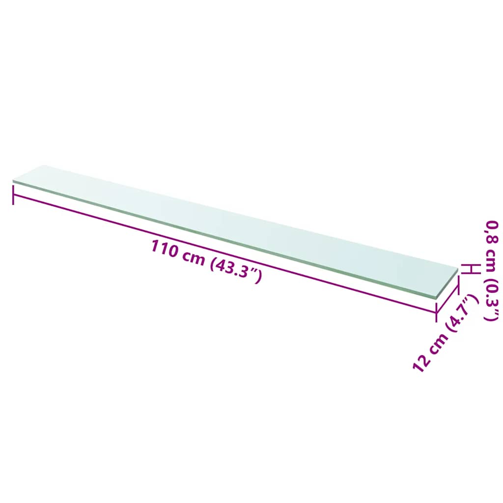 Mensola in Vetro Trasparente 110x12 cm 243847