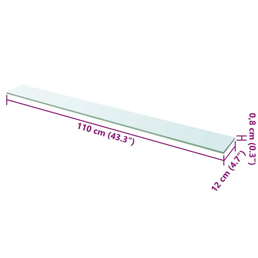 Mensola in Vetro Trasparente 110x12 cm 243847