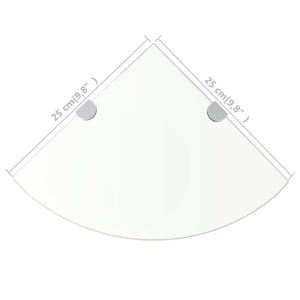 Scaffale Angolare Supporti Cromati in Vetro Trasparente 25x25cm 243852
