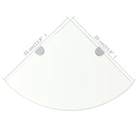 Scaffale Angolare Supporti Cromati in Vetro Trasparente 35x35cm cod mxl 33272