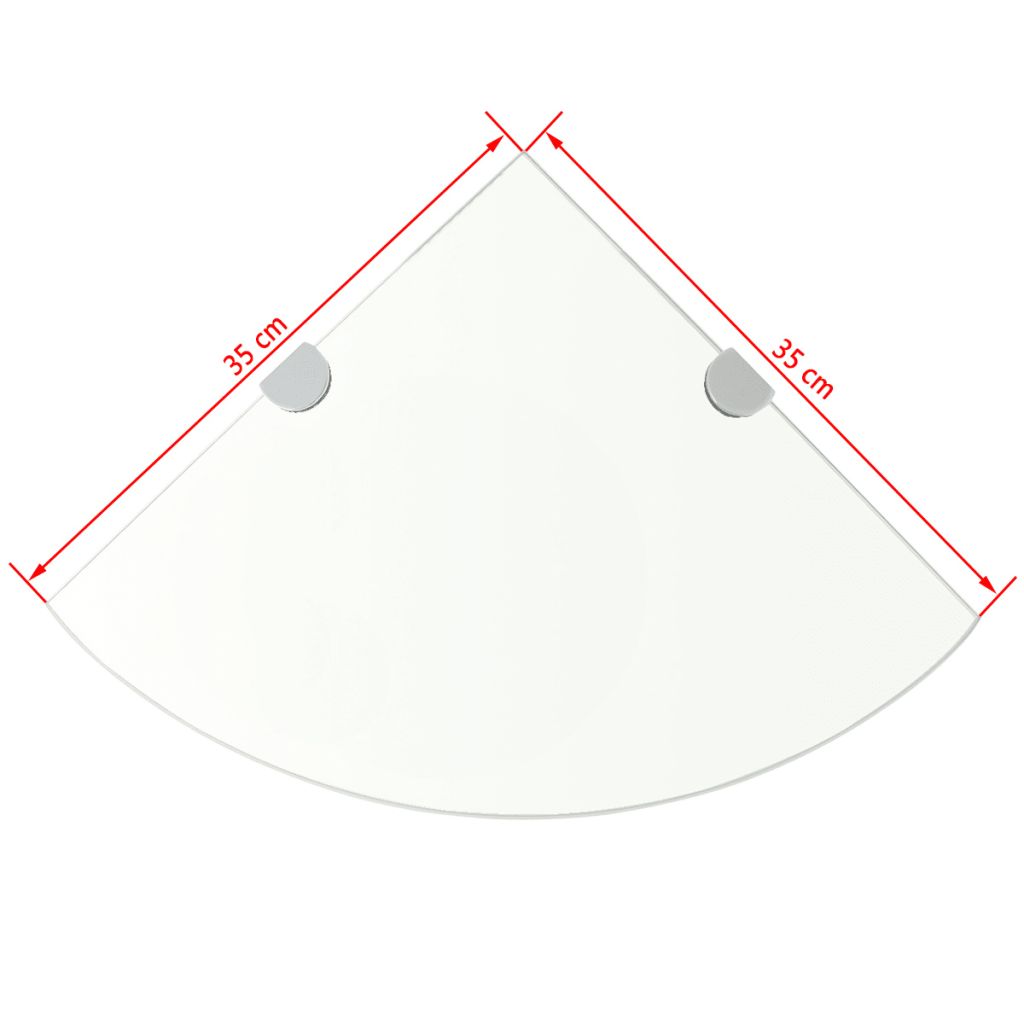 Mobile angolare di design con ripiano + supporti cromati vetro trasparente 35 x 35 cm 2702218/2