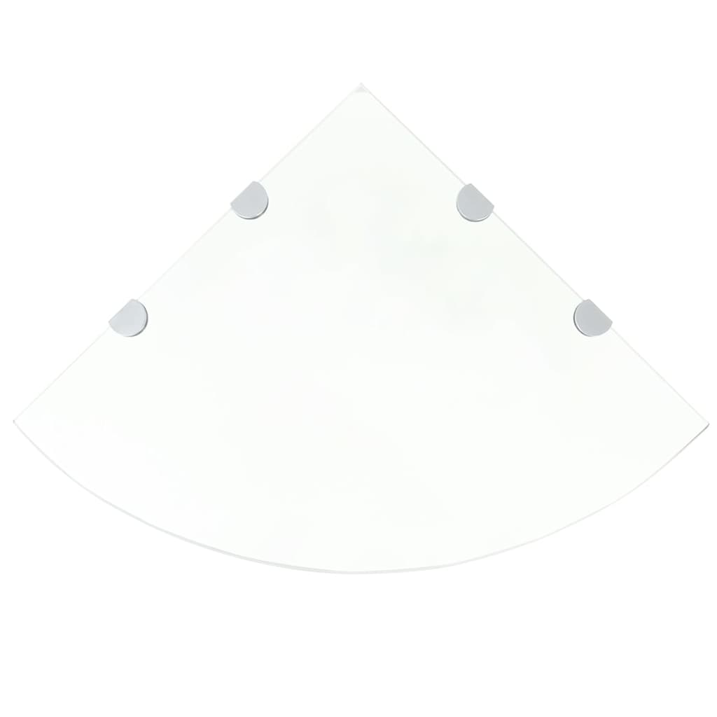 Scaffale Angolare con Supporto in Cristallo Vetro Chiaro 45x45 cm cod mxl 33564