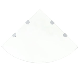 Scaffale Angolare con Supporto in Cristallo Vetro Chiaro 45x45 cm cod mxl 33564