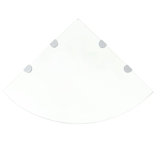 Scaffale Angolare con Supporto in Cristallo Vetro Chiaro 45x45 cm cod mxl 33564