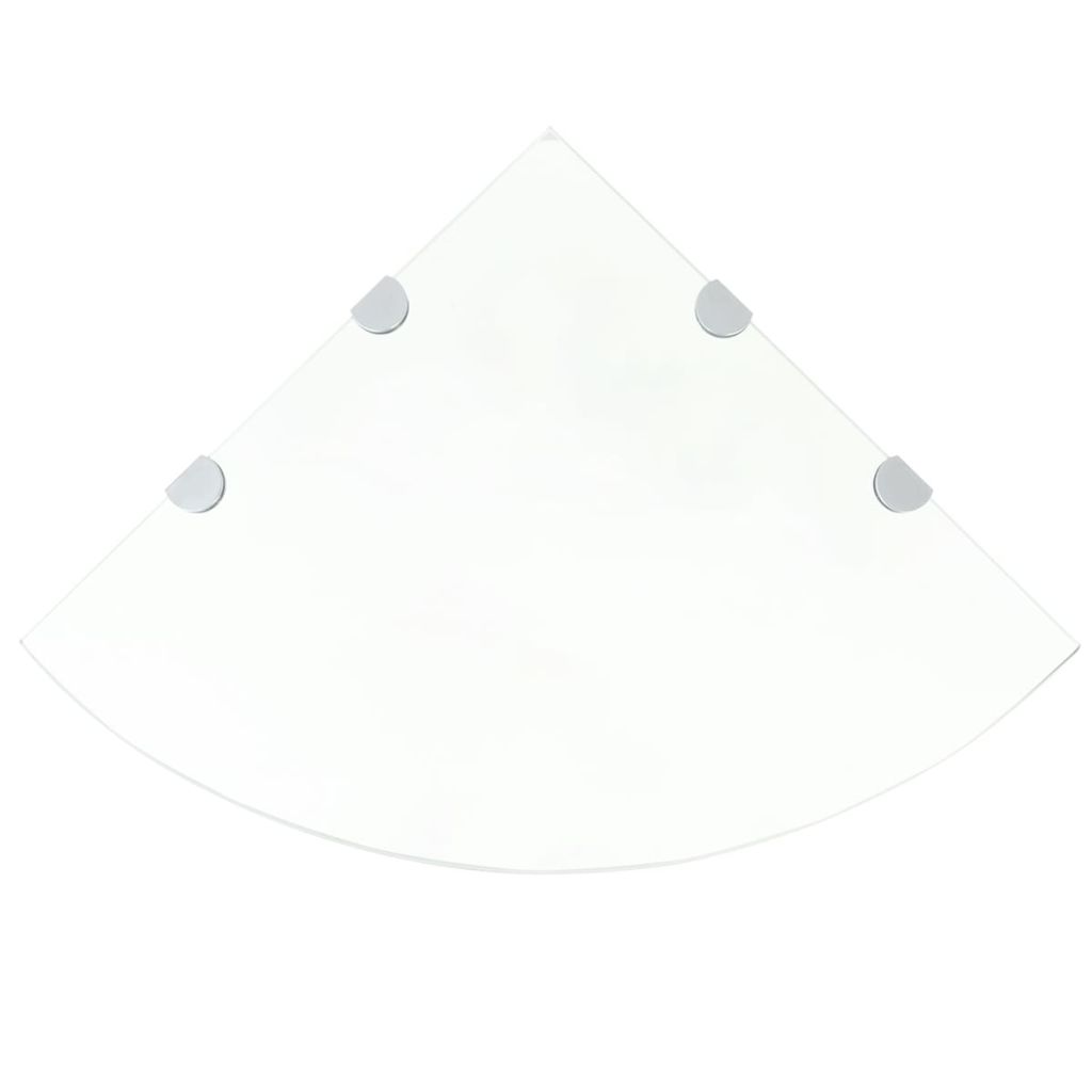 Mensola angolare di design e supporti cromati vetro trasparente 45x45 cm 2702219/2