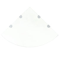 Mensola angolare di design e supporti cromati vetro trasparente 45x45 cm 2702219/2