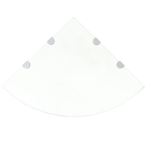 Mensola angolare di design e supporti cromati vetro trasparente 45x45 cm 2702219/2