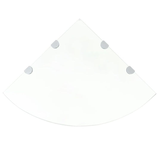 Mensola angolare di design e supporti cromati vetro trasparente 45x45 cm 2702219/2