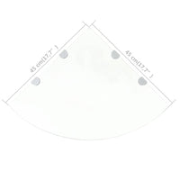 Scaffale Angolare con Supporto in Cristallo Vetro Chiaro 45x45 cm cod mxl 33564