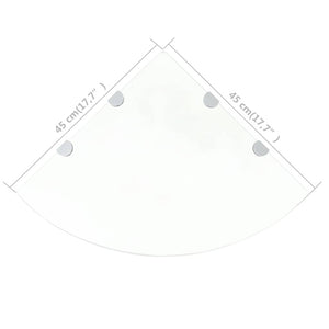 Scaffale Angolare con Supporto in Cristallo Vetro Chiaro 45x45 cm cod mxl 33564