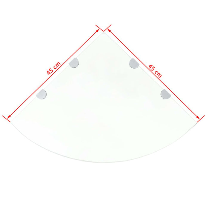 Mensola angolare di design e supporti cromati vetro trasparente 45x45 cm 2702219/2