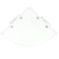 Scaffale Angolare con Supporto in Cristallo Vetro Chiaro 45x45 cm 243854