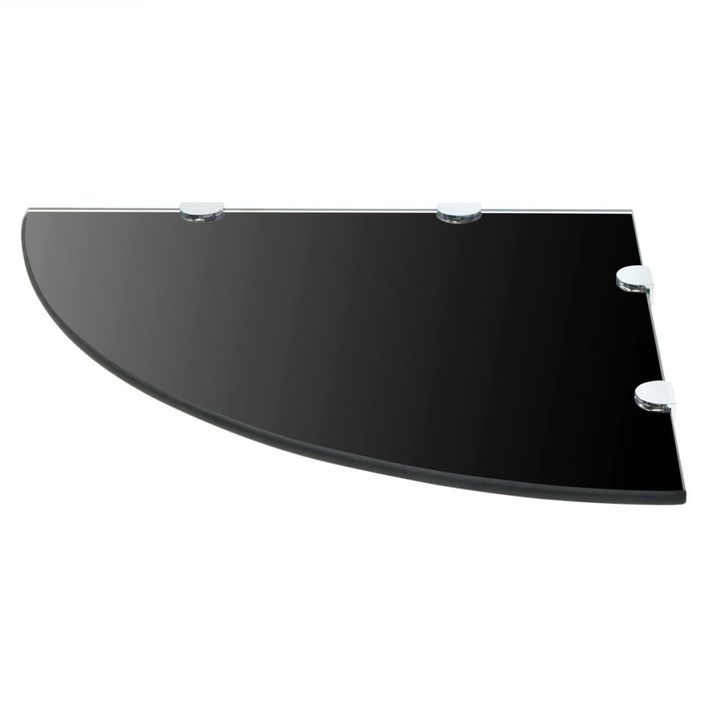 Mensola angolare di design con supporti cromati vetro nero 45 x 45 cm 2702222/2