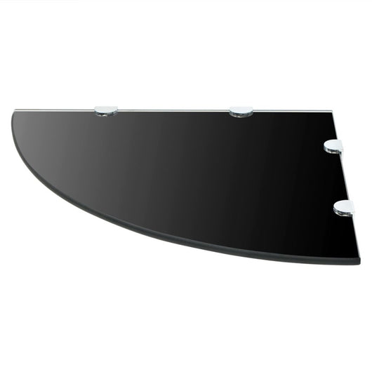 Mensola angolare di design con supporti cromati vetro nero 45 x 45 cm 2702222/2