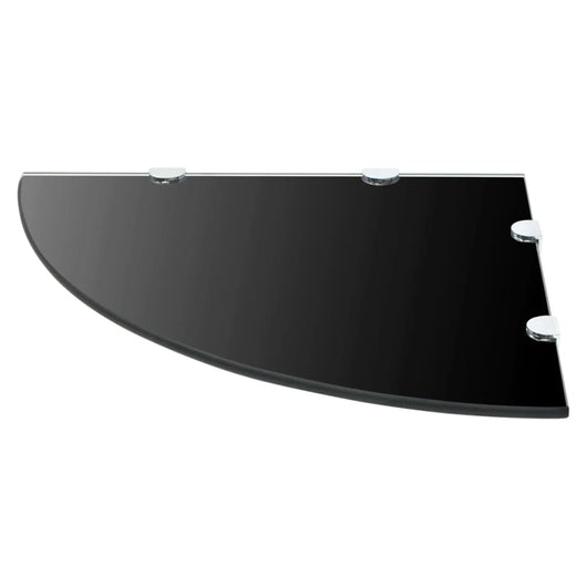 Scaffale Angolare con Supporti Cromati Vetro Nero 45x45 cm 243857