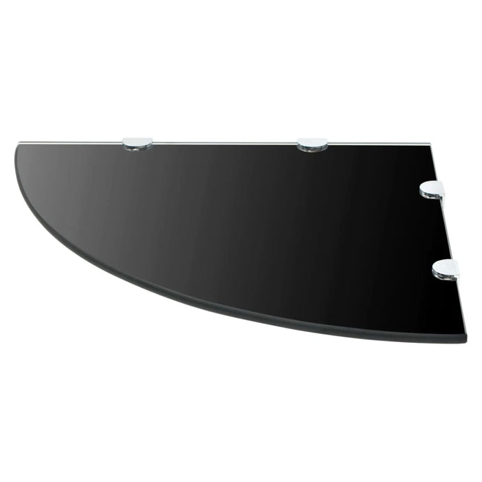 Scaffale Angolare con Supporti Cromati Vetro Nero 45x45 cm 243857